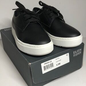 Eileen Fisher Prop Leather Sneaker Black 8.5